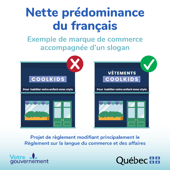 An example of regulation on public signs, posters and commercial advertising in Quebec.